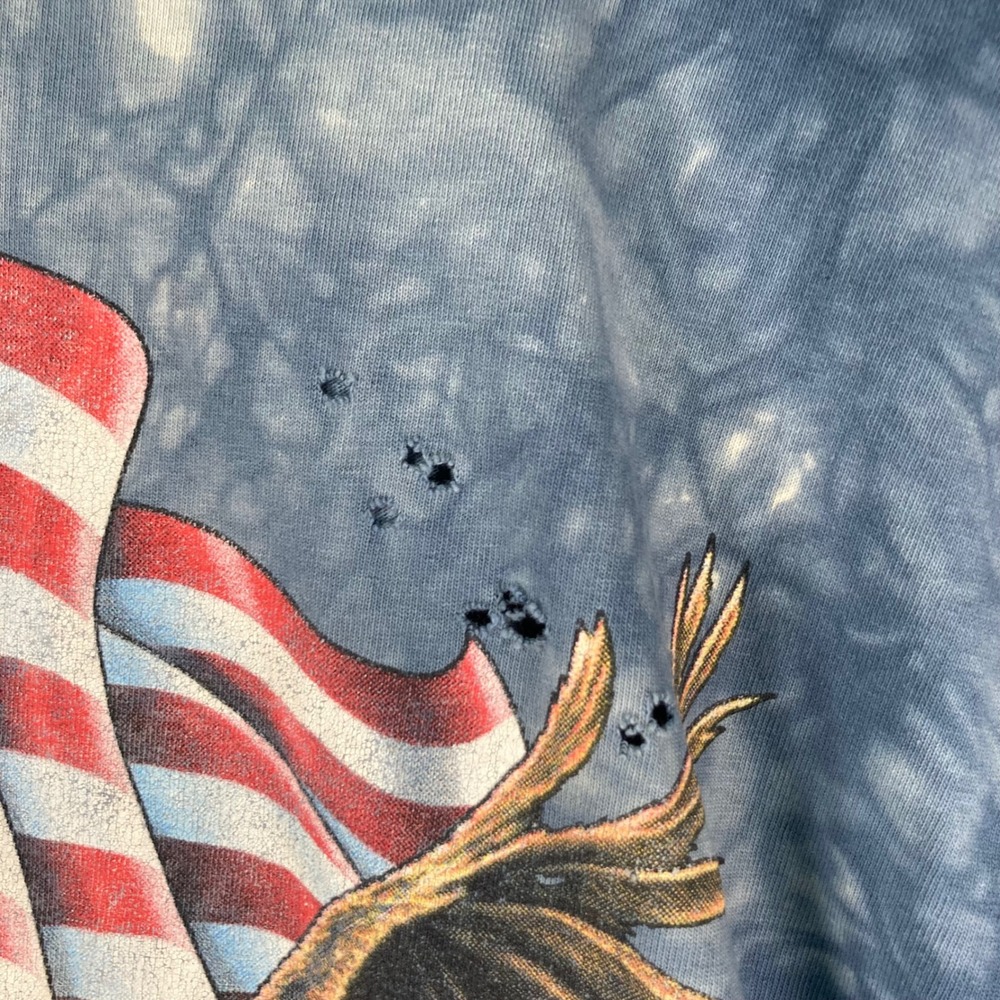 Gildan Mens USA Flag Eagle T Shirt 2XL‎ Tie Dye Patriotic Graphic - Picture 5 of 10